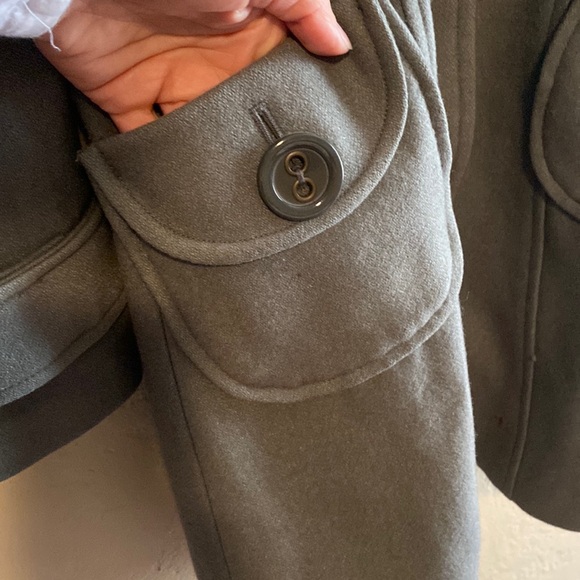 Anthropologie Tulle Gray Wool Button Up Peacoat Size Small - Picture 5 of 12